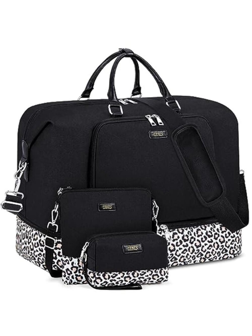 3PCS Women's Large Travel Duffel Bag with Shoe Compartment